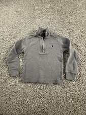 Ralph Lauren Polo Half Zip Thermal Pique Grey 4T Pullover