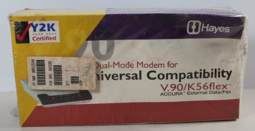 Hayes Accura External V.90 56K RS-232 Serial Fax Modem Model H08-03328