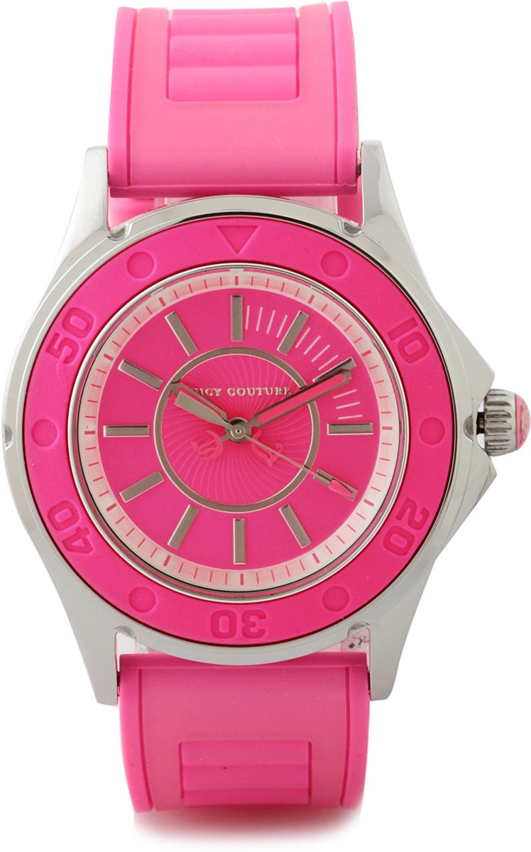 Juicy Couture pink rubber band watch Juicy Couture HRH 38mm Pink Rubber with Colorless Plastic  main image 4