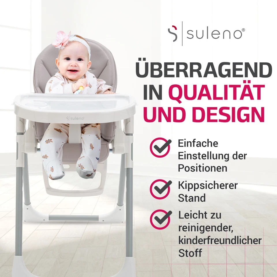 Kinderhochstuhl klappbar Babystuhl Kinderstuhl Babyhochstuhl ab Geburt mit Tisch - Bild 3 von 4