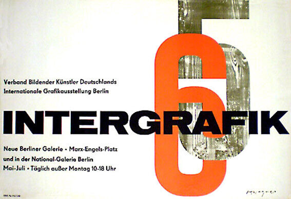 DDR Ausstellungsplakat von 1965 gerollt
