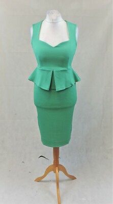 Asos Vesper Daisy Midikleid Schößchen Grün Größe UK 12 UVP 52£ NH11 DD 20