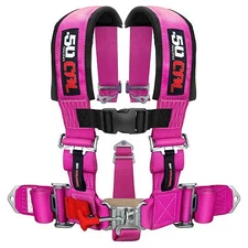 5 Point Safety Harness 3 Inch Padded Seat Belt Latch Lock Sternum Strap PINK