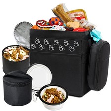 Dog Travel Bag - Airline Approved, 2 Food Containers, 2 Bowls, Treat Pouch ...