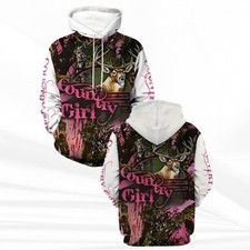 Country Girl Bow Hunter Hoodie Pink Camo Deer Hunting Pullover