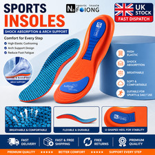 Orthotic Insoles Arch Support Plantar Fasciitis Flat Feet Back & Heel Pain 3-12