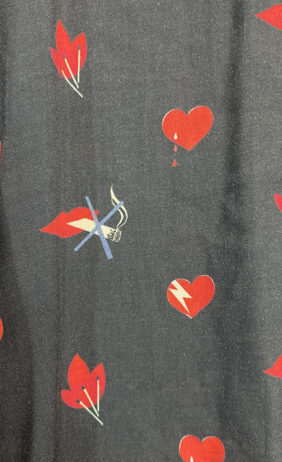 Camicia Saint Laurent unisex nera cuore freccia abbottonata taglia XL