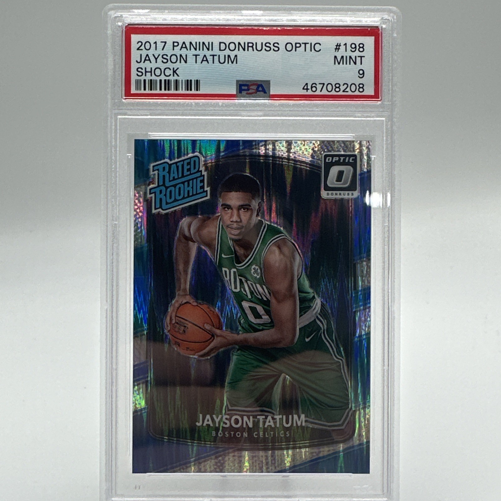 2017 Panini Donruss Optic Shock Prizm Jayson Tatum RC #198 PSA 9 MT Celtics