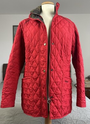 BARBOUR Classic Tartan CAVALRY LIDDESDALE Stepp-Jacke Quilt Damen Gr. 44 Rot TOP