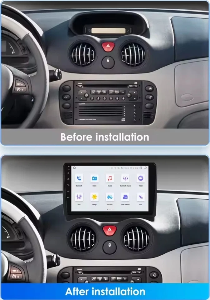 Radio Carplay Per Citroen C2 C3 2001-2010 Android Bluetooth Navi RDS 32 GB - Imagen 3 de 4