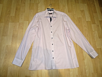 Hemd von ETERNA Modern Fit Gr 44 Rosa fein kariert Langarm Good Shirt Bügelfrei