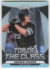 2020 Panini Prizm Top of The Class Silver Prizm Andrew Vaughn #TOC-3 White Sox