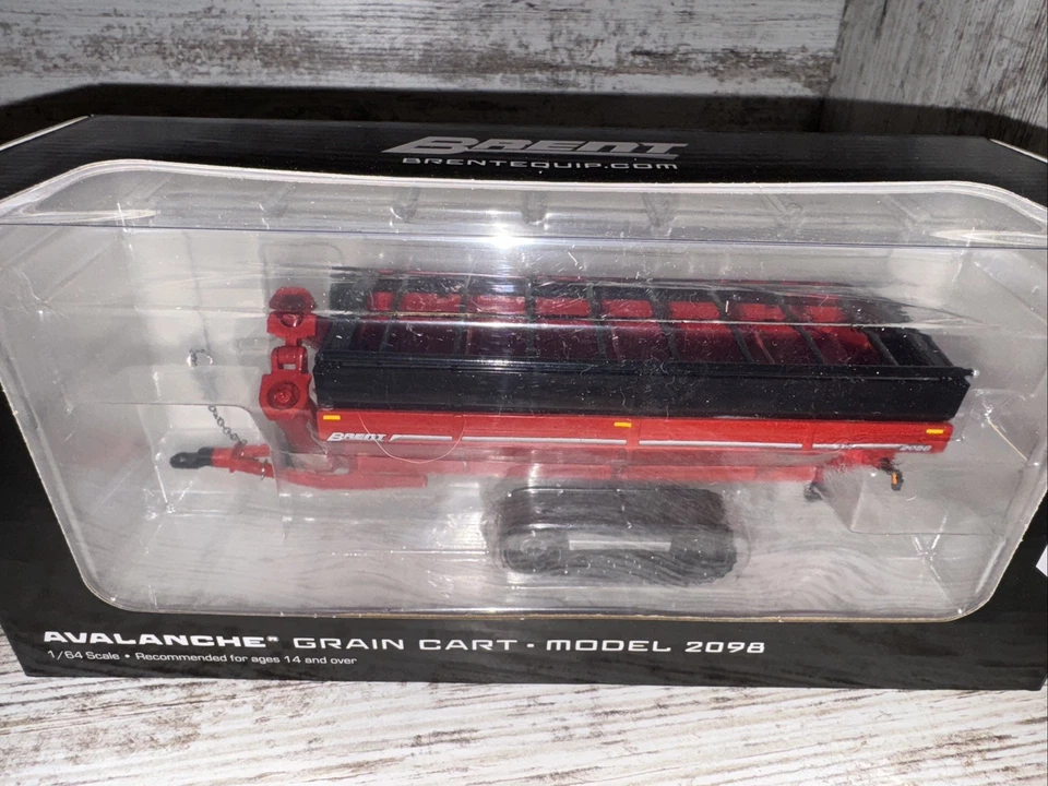 1/64 Brent Avalanche 2098 Grain Cart with Equalizer Tracks, Red  Spec-Cast - Image 2 of 4