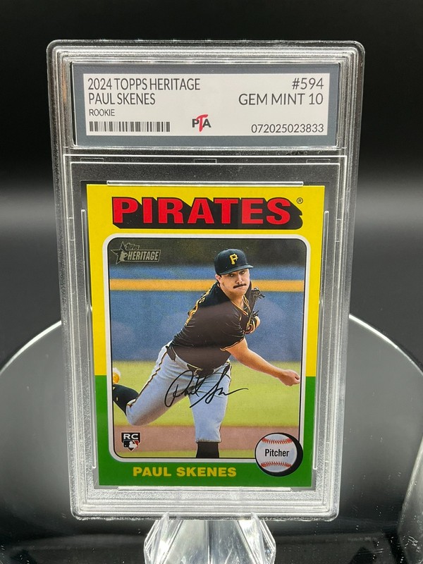 2024 Topps Heritage #594 Paul Skenes RC Rookie Pirates GRADED GEM MINT PTA 10🔥