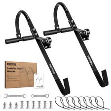 2-Packs Black Roof Steel Ladder Hook Fit Most O/D Rung Sizes, Ladder Safety Acce