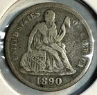 1890 Seated Liberty Silver Dime - Free Shipping - (36-10)