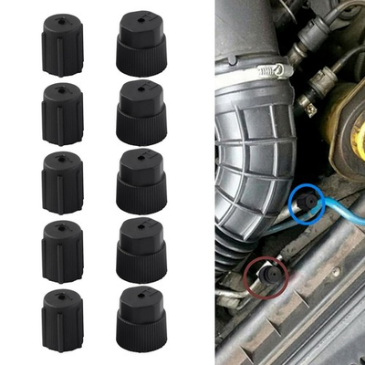 #ad Sephile 10 PCS Air Conditioner Valve Core Cap High Pressure and Low Black $7.36