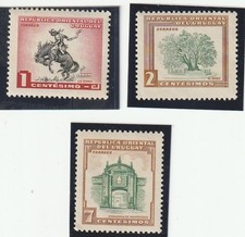 Uruguay  1954- SC. 607,608,610. MI. 777,778,710, MNH