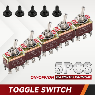 #ad 5x Heavy Duty Switch Toggle 15A ON OFF ON 250V 20A 125V Metal Bakelite 6Pin DPDT $10.99