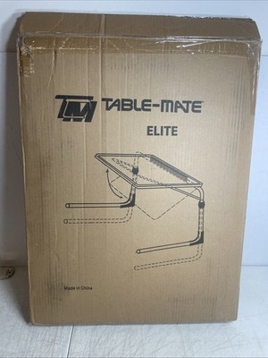 Table -Mate Elite Plastic TV Tray Table Folding Table Brown W/ Metal Frame
