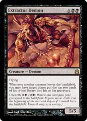 Slightly Played, English - 4 x MTG Extractor Demon Commander 2011