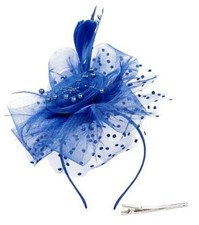 Kentucky Derby Fascinators for Women - Tea Party Hats with Clip Royal Blue