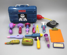 16 pcs Fisher Price Doctor Kit Medical Play 2000 B Toys Blue Case Preschool