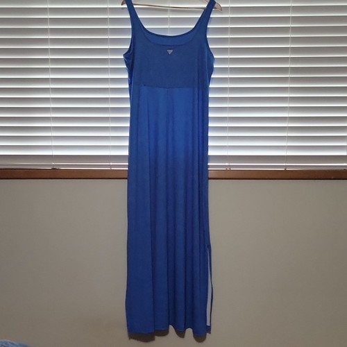 Columbia Sportswear Company XL Blue Abstract Strappy Sleeveless Maxi Dress - Picture 3 of 9