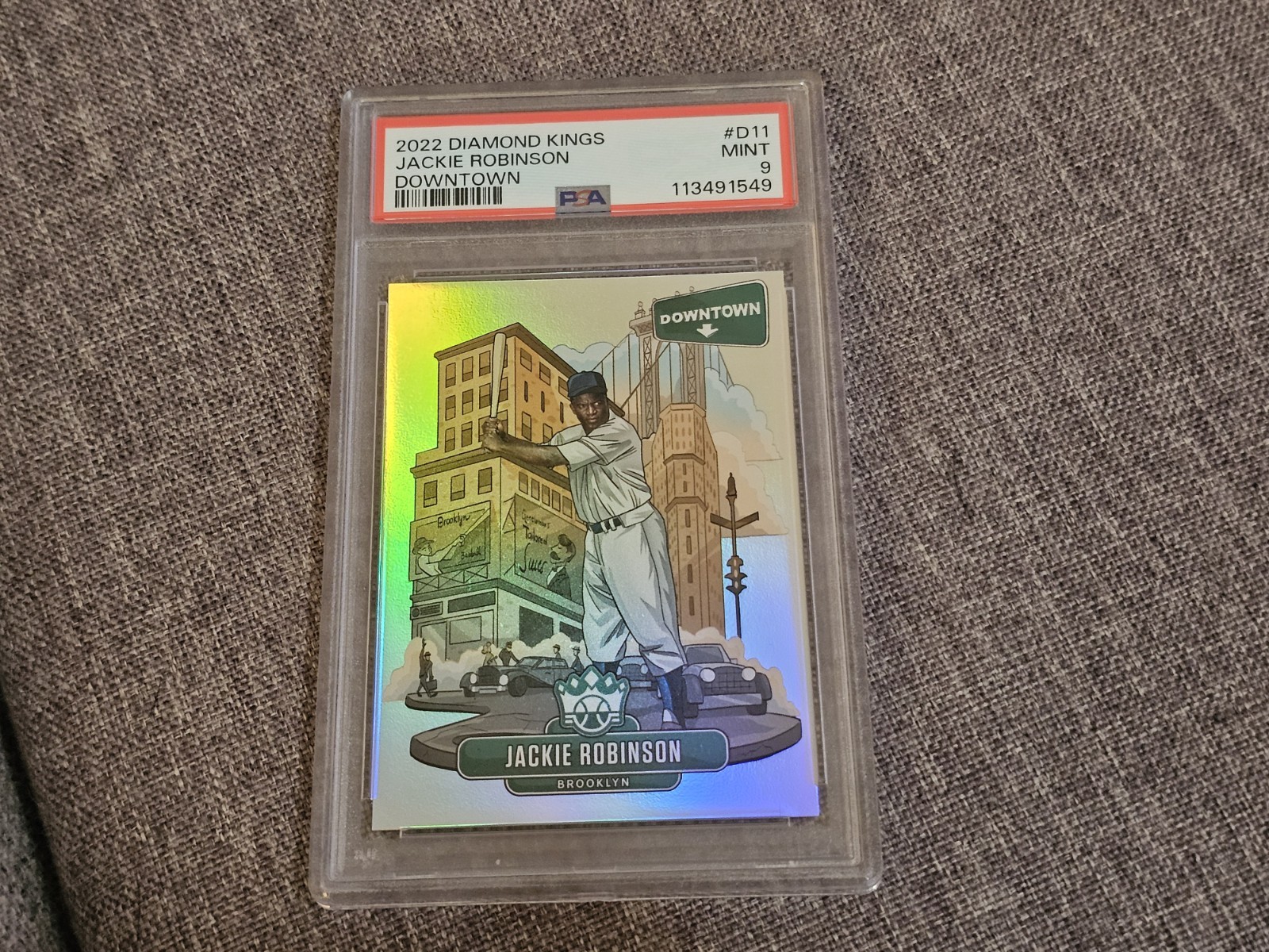 2022 Panini Diamond Kings Downtown Baseball Jackie Robinson PSA 9