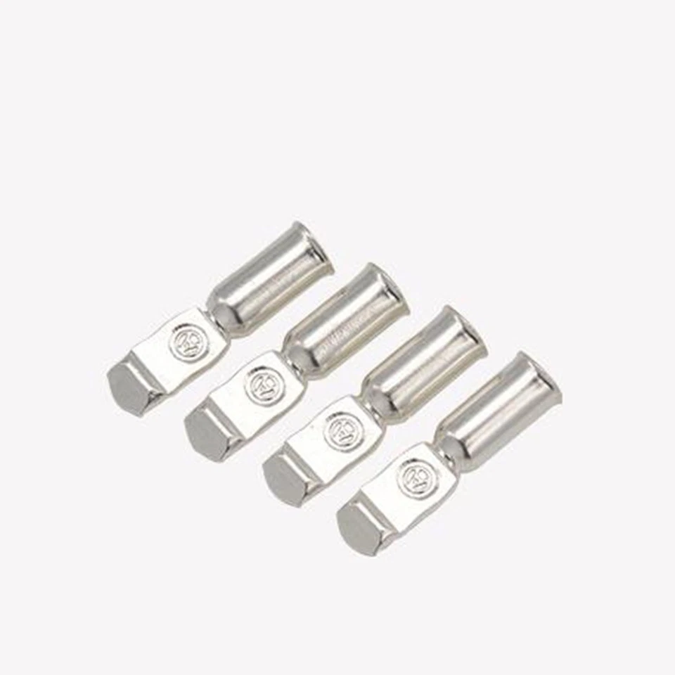 Muletto Batteria Connettore Presa 1 Paio 48x37mmx16mm 50A Rame Argento - Immagine 3 di 4