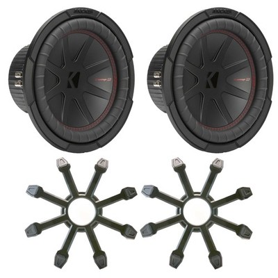 Kicker (2) 48CWR104 CompR 10'' Subwoofer, DVC, 4-ohm - Includes Grill