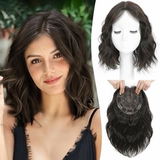 Dark Brown Short Wavy 11in Women Premium Hair Topper