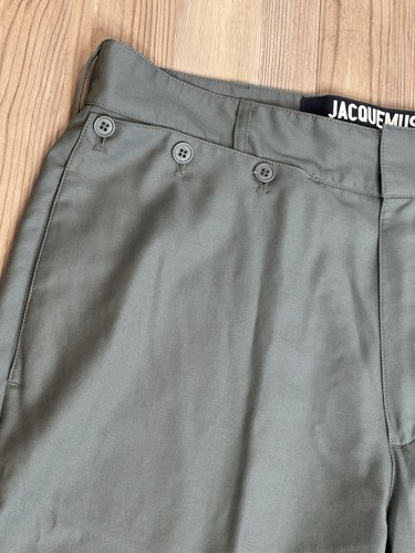 JACQUEMUS LE GADJO Men's Shorts Size 50 / US 40 100% Wool Olive Green Color - Picture 3 of 17