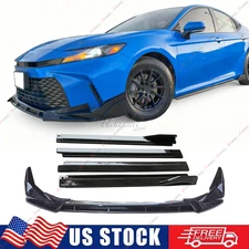 Gloss Black Front Splitter Lip Side Skirt Winglet Fits 2025+ Toyota Camry SE XSE
