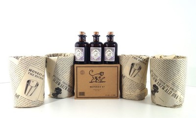 Monkey 47 Set - 12x Monkey 47 Gin 50ml (47% Vol) + 4x The Becher Keramikbecher