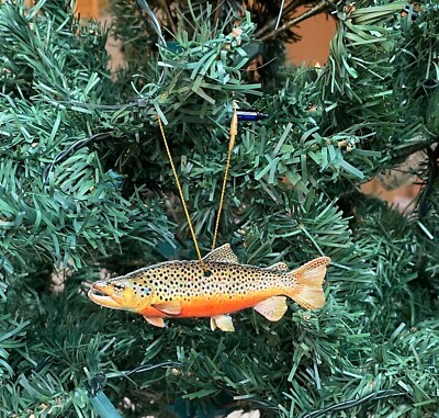 Brown Trout Fish Ornament, Realistic Christmas Fish Ornaments, Fishing Ornaments