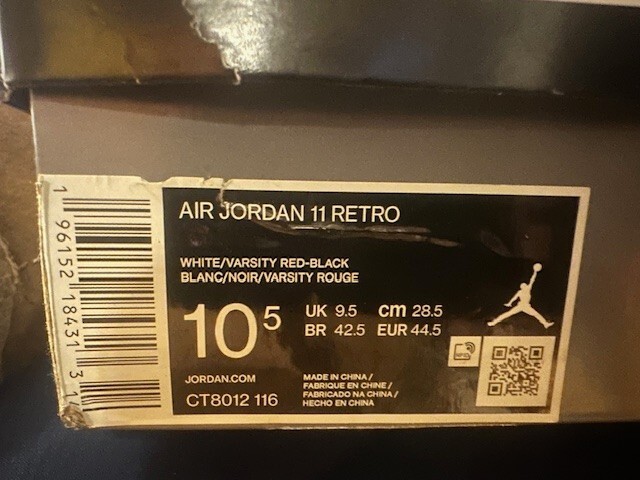 Nike Air Jordan 11 Retro 2022 CT8012 -116 Size 9½ UK, 44.5 EU, US 