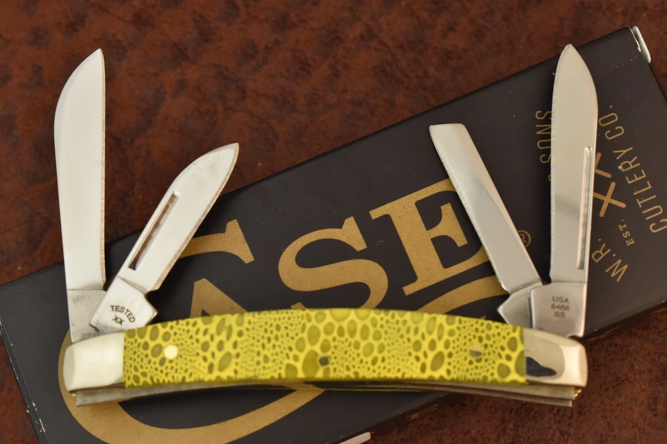 CASE XX USA SMOOTH YELLOW LIZARD SKIN BONE CONGRESS KNIFE 2023 6468 SS NICE - Image 4 of 4
