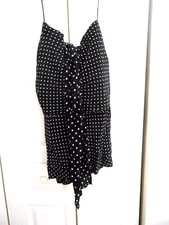 SHAULA BY ANGELO TARLAZZI--MADE IN ITALY--BLACK SILK WITH WHITE POLKA DOTS