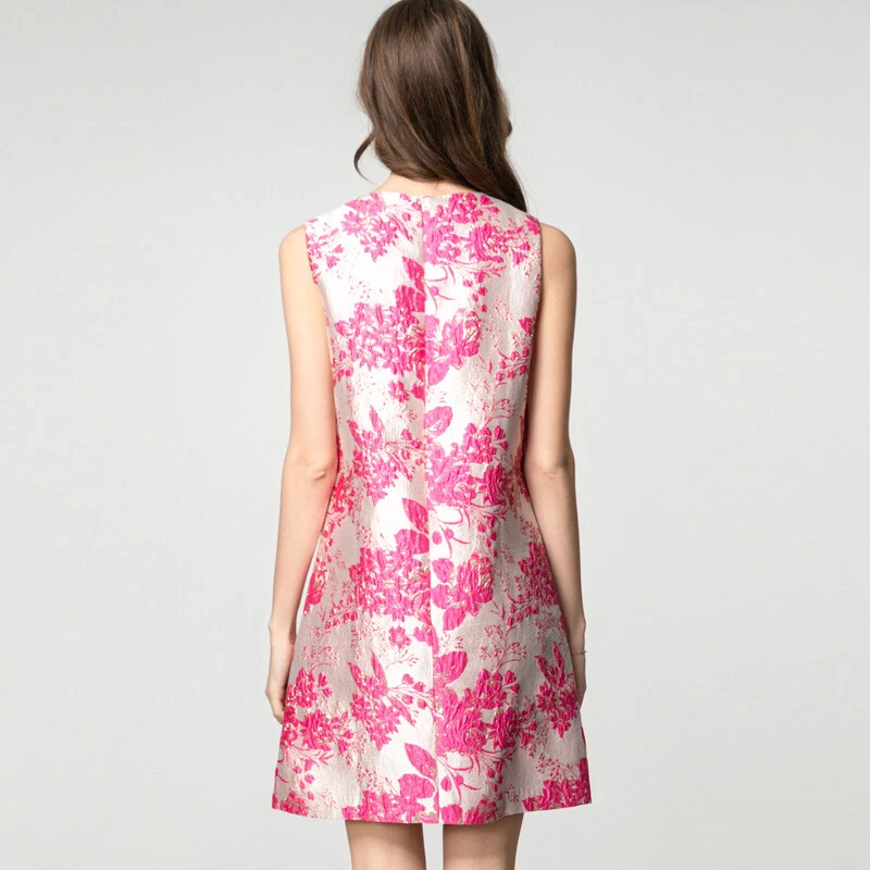 VETEMENTS Abito gilet corto senza maniche con stampa jacquard perline fatto a mano Occidente