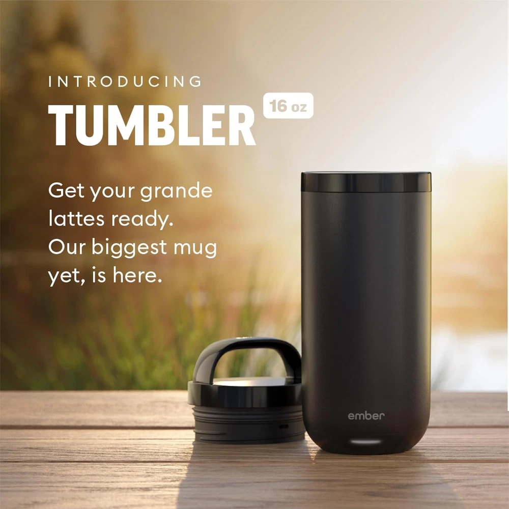 Tumbler, Temperature Control Travel Mug, Stainless Steel, App-Controlled Heated