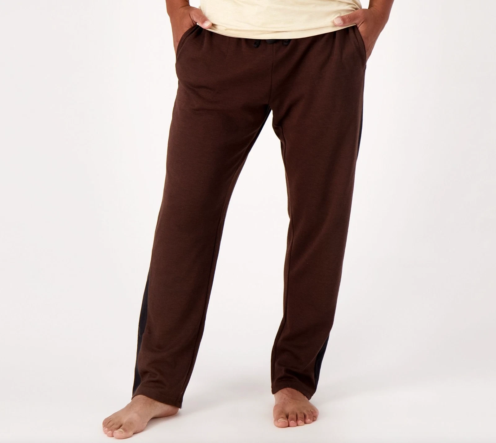 Cuddl Duds Men's Double Jersey Jogger Pants Dark Oak Heather Medium Size