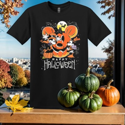 Happy Halloween Mickey Minnie T-Shirt T Shirt Herren Damen Unisex Tshirt SY457