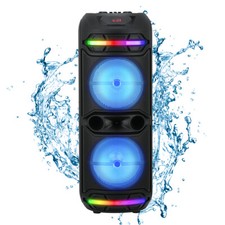 Dual 12"Bluetooth speakers Mic Karaoke Party TWS Wireless Subwoofer Rechargeable