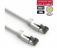 1Ft-50Ft Cat8 Shielded 24awg 40G RJ45 Network LAN Ethernet S/FTP Lot Cable White