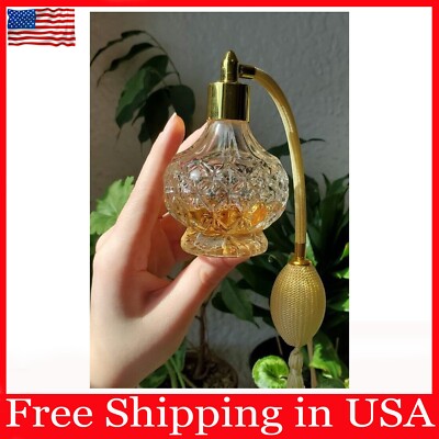 80Ml Clear Crystal Vintage Style Perfume Bottle Gold Long Spray Tassels Atomizer