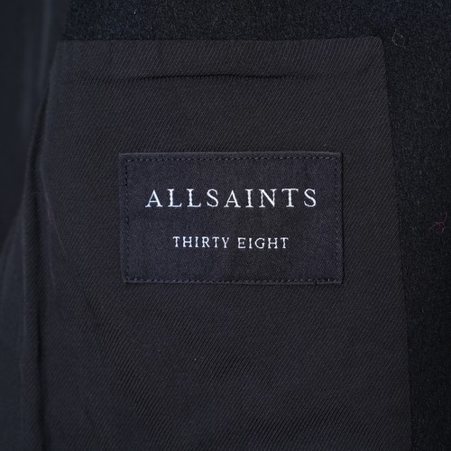 ALL SAINTS Coat Mens UK38 EU48 Black Wool Overcoat Mac Celebrity MC047P Hilt - Picture 2 of 22