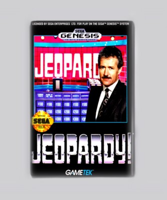 JEOPARDY! / SEGA GENESIS - 2''x3'' FRIDGE MAGNET (box game vintage retro)