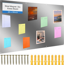 Magnetic Steel Bulletin Board 24x36 for Notes  Photos - Dry/Wet Erase