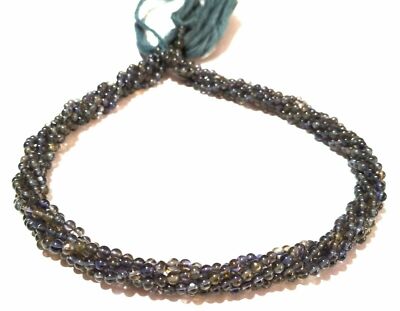 5-10 Strand Natural iolite Round Ball Smooth 2.5-3mm Loose Beads 12''inch